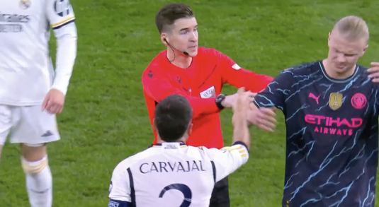 VIDEO | Arbitrul l-a lovit în figură pe Haaland. Reacţia starului de la Manchester City