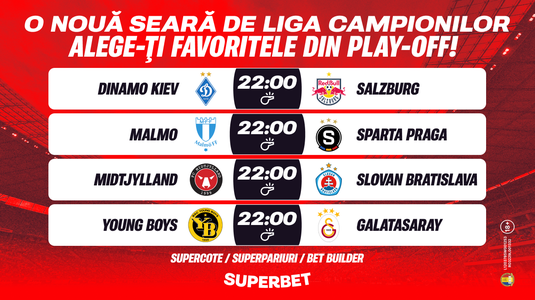 O nouă seară de Liga Campionilor! Super Cote pentru meciurile din play-off
