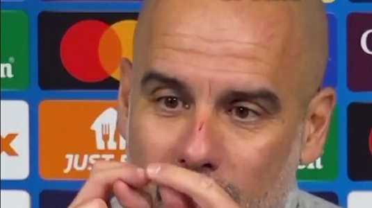 FOTO | Plin de zgârieturi pe faţă şi pe nas, Guardiola a explicat căderea bruscă a lui City în UCL: ”Am vrut să mă rănesc. De asta a fost dificil”