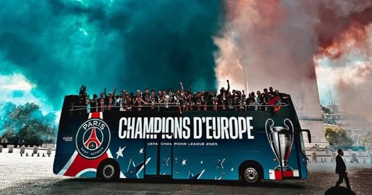 Parisul şi-a sărbătorit campionii de la PSG pe Champs Elysees. Sărbătoarea a cuprins toată Franţa