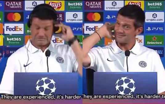 VIDEO Moment amuzant cu Chivu, în conferinţa de presă! Căştile i-au jucat o ”festă”: ”Cine le-a cumpărat?!”