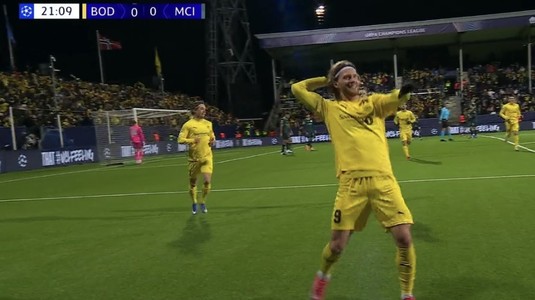 O nouă seară magică în Liga Campionilor! Surpriză imensă în Norvegia. Două goluri în două minute la Bodo/Glimt - Man. City. De la 22:00 intră în scenă Inter 