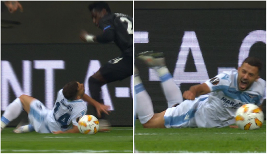 VIDEO | Când fotbalul e nedrept. Accidentare cumplită pentru un jucător al lui Lazio în meciul cu Frankfurt