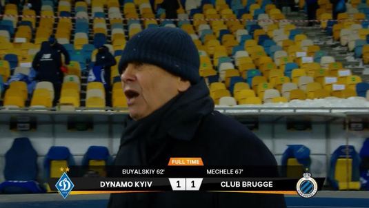 VIDEO | Mircea Lucescu, un car de nervi după Dinamo Kiev - Brugge 1-1. S-a îndreptat spre propriul jucător. Ce a urmat