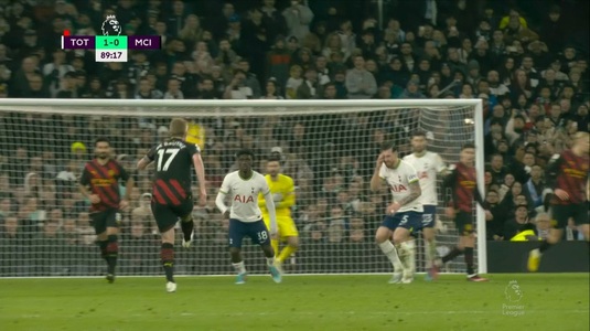 VIDEO | În Premier League, mai ceva ca în Superligă! Simulare ridicolă a lui Hojbjerg, pe finalul partidei Tottenham - Manchester City