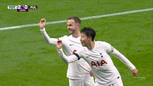 VIDEO | Tottenham e din nou lider în Premier League. Son şi Maddison au adus victoria şi în meciul cu Fulham