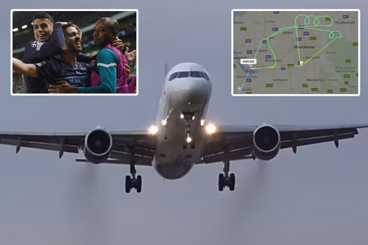 VIDEO | Momente de groază pentru Guardiola şi starurile lui Manchester City. Avionul echipei a ratat aterizarea din cauza furtunii Dudley