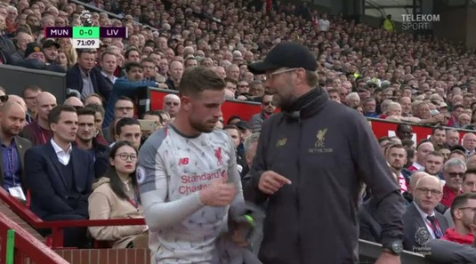 "Dar ce-am făcut, şefu'?" :) VIDEO | Momentul surprins de camere la United - Liverpool. Cum şi-a pus Klopp căpitanul la punct