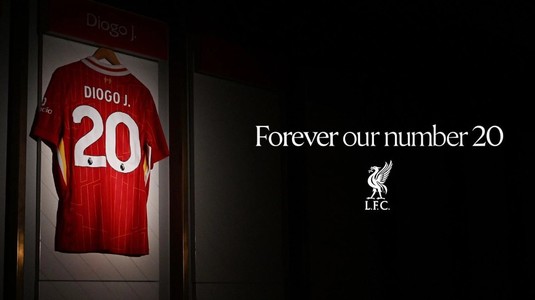 Liverpool a anunţat oficial că a retras tricoul cu numărul 20: "Luăm această decizie în semn de recunoaştere pentru Diogo Jota"
