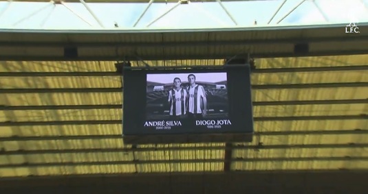 Jucătorii şi fanii echipei Liverpool i-au adus un omagiu lui Diogo Jota la primul meci de după moartea atacantului