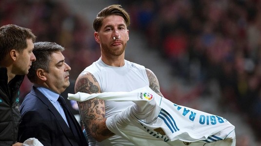 Sergio Ramos a suferit o fractură la nas la meciul cu Atletico Madrid