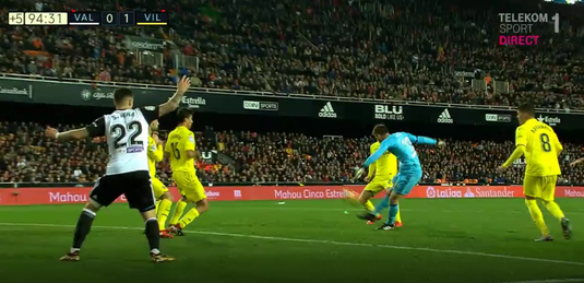 VIDEO | Fază incredibilă în Primera. Portarul Neto putea să fie eroul Valenciei în meciul cu Villarreal