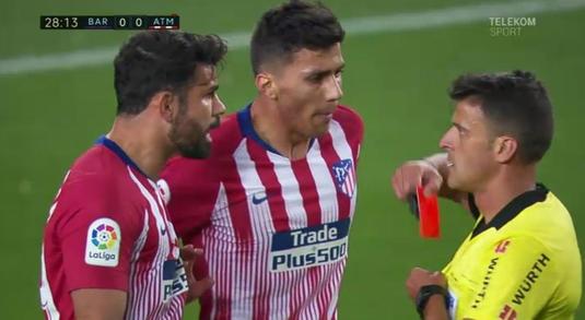 VIDEO | Diego Costa a comis-o din nou! Motivul pentru care a fost eliminat în prima repriză a derby-ului cu Barcelona