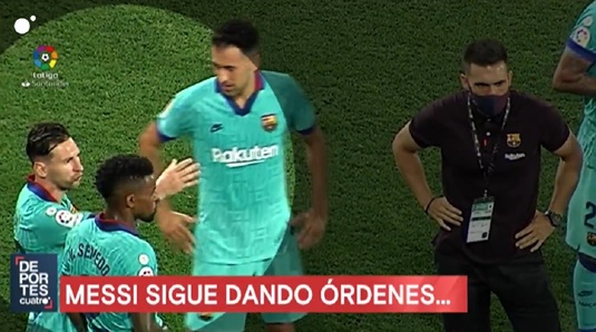 VIDEO | Quique Setien, ignorat de jucătorii Barcelonei! Antrenorul a încercat să discute cu Messi şi Pique: ce au surprins camerele TV în timpul meciului Villarreal - Barça 1-4