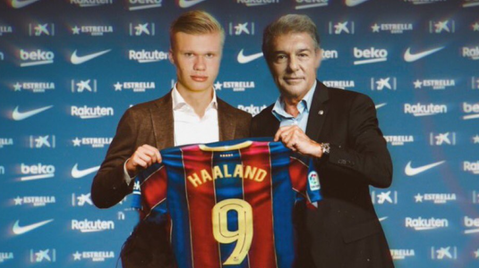 Motivul pentru care Joan Laporta l-ar putea convinge pe Haaland să semneze cu Barcelona. Şanse mari ca norvegianul să meargă pe Camp Nou