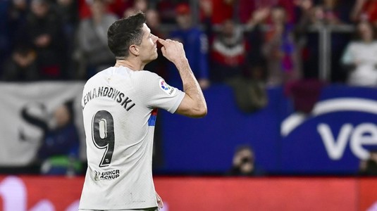 Ce suspendare a primit Lewandowski după gesturile făcute în meciul cu Osasuna. Câte etape a primit "retrasul" Pique