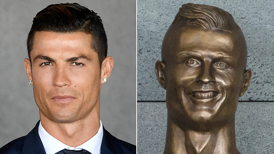 FOTO | Îţi mai aduci aminte de statuia ciudată a lui Cristiano Ronaldo? A fost modificată şi acum toată lumea îşi face poză cu ea
