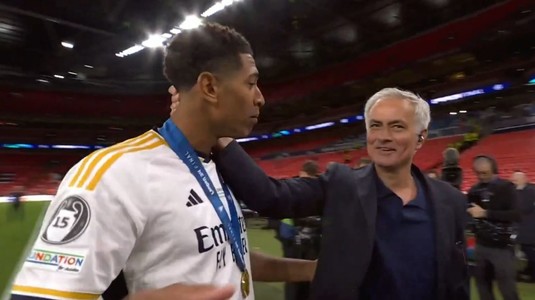 Moment savuros între Mourinho şi Bellingham. Managerul l-a ofertat direct pe gazon pe starul englez: "Vino la Fenerbahce!" | VIDEO