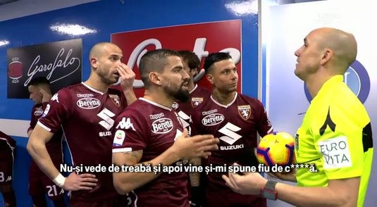 VIDEO | Dialog obscen între arbitru şi un jucător la Napoli-Torino. Fotbalistul şi-a pus mâinile în cap când a văzut că e filmat