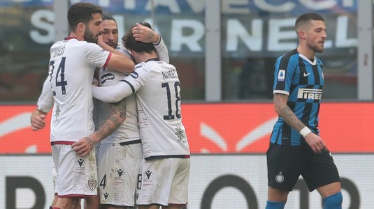 VIDEO | Inter, al treilea pas greşit la rând în Serie A. Cagliari a egalat pe final. Scene tensionate pe San Siro