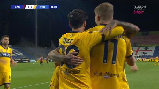 VIDEO Cagliari - Parma 4-3. Man şi Răzvan Marin au marcat pentru echipele lor. Cagliari s-a impus după un final INCREDIBIL de meci