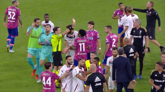 VIDEO | Final nebun de meci în Juventus - Salernitana! Patru cartonaşe roşii, un gol egalizator şi o reuşită anulată, ”împachetate” în prelungirile partidei