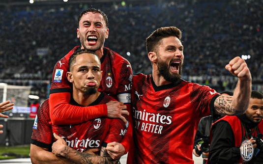 VIDEO | Victorie la Roma pentru AC Milan. Lazio a avut trei jucători eliminaţi