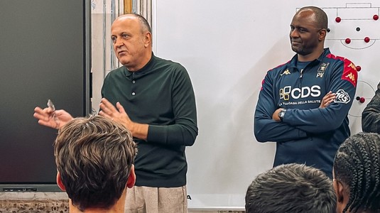 FOTO | Antrenorul Patrick Vieira a oferit prima impresie despre Dan Şucu! Noul acţionar a ţinut un discurs în faţa echipei la Genoa