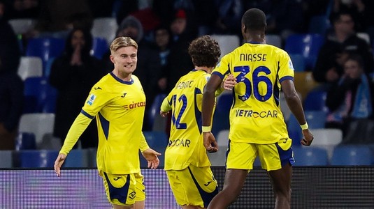 Napoli pierde teren în lupta pentru un nou titlu, în Serie A. Trupa lui Conte a remizat dramatic cu Hellas Verona