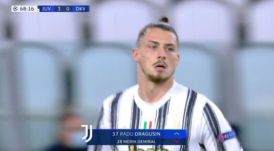 VIDEO Moment istoric pentru Radu Drăguşin, sub ochii lui Mircea Lucescu. Românul a debutat la Juventus şi în UEFA Champions League