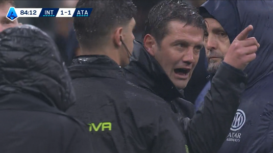 Lovitură de teatru la Milano! Inter, doar egal cu Atalanta. Cartonaş roşu pentru Cristi Chivu după protestele de la marginea terenului