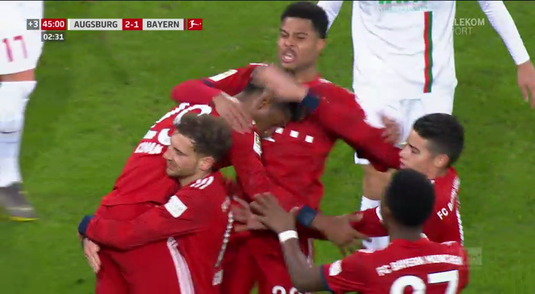VIDEO | Augsburg - Bayern Munchen 2-3. Meci cu o reuşită istorică, bavarezii se apropie de liderul Dortmund 