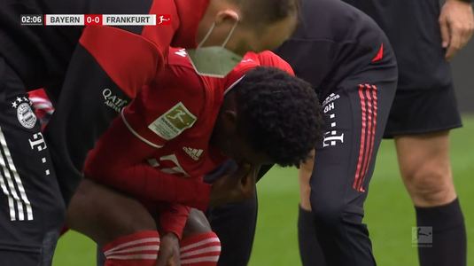 VIDEO Accidentare groaznică pentru Alphonso Davies! Starul lui Bayern a fost schimbat după numai 2 minute