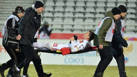 VIDEO | Bourceanu a fost operat după ce a suferit o fractură de tibie. Cât timp va lipsi mijlocaşul lui Arsenal Tula!