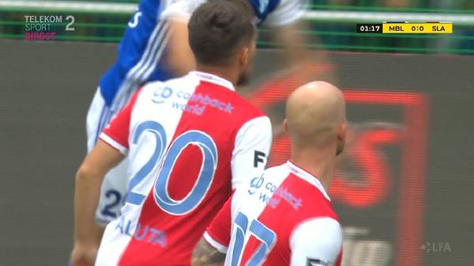 Mlada Boleslav - Slavia Praga 0-1. Cu Băluţă titular, Slavia câştigă şi are maxim de puncte după primele patru etape