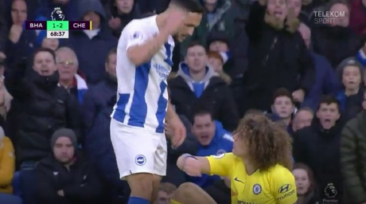 VIDEO | Florin Andone a vrut să-l lovească pe David Luiz. Cum a reacţionat fundaşul lui Chelsea şi cum s-a terminat faza