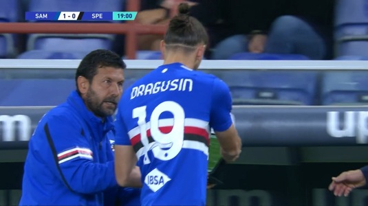 VIDEO | Radu Drăguşin a debutat la Sampdoria! Românul a fost introdus în locul accidentatului Verre în duelul cu Spezia din Serie A