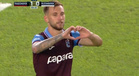 VIDEO | Denis Drăguş, "rachetă" pentru Trabzonspor! Atacantul naţionalei a înscris în cupele europene pentru noua sa echipă