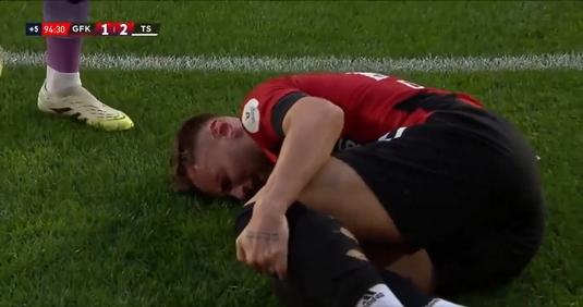 VIDEO | Accidentare gravă pentru Denis Drăguş! Ghinion teribil în prelungirile meciului Gaziantep - Trabzonspor
