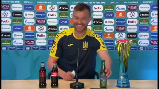 VIDEO: Yarmolenko a râs de Ronaldo după ce a marcat la Bucureşti! Fotbalistul ucrainean a făcut show la conferinţa de presă