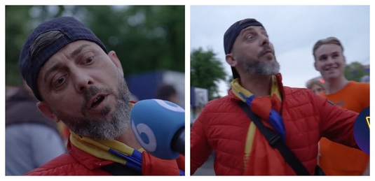 "Aţi fost jalnici!". Provocat de un reporter olandez, un fan român a ridicat pumnul. Imagini incredibile din Munchen | VIDEO