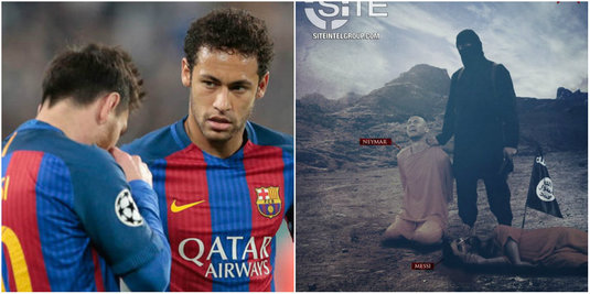FOTO | Un nou mesaj şocant transmis de ISIS, cu Neymar în lacrimi şi Messi căzut la pământ