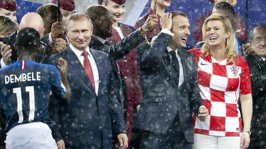 Kolinda Grabar-Kitarovic dezvăluie ce dialog a avut cu Vladimir Putin în ploaia torenţială de la finala Cupei Mondiale
