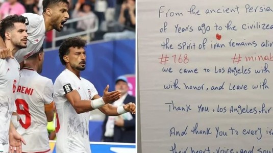 Scrisoarea emoţionantă lăsată de fotbalişti în vestiar: "Iranul încă este în picioare"