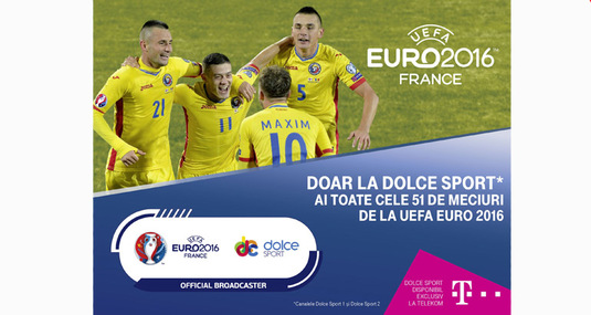 Dolce Sport este singura televiziune din România care transmite în direct toate meciurile de la EURO 2016. Pe online, vezi toate partidele cu aplicaţia Dolce Sport. Aici ai programul complet al meciurilor