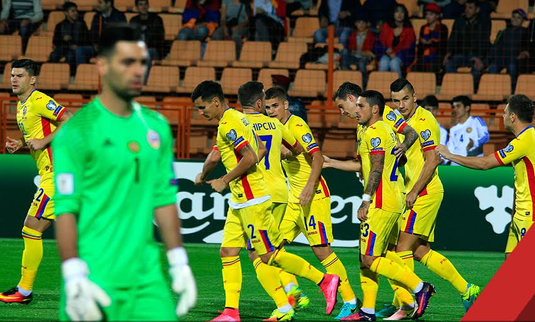 România a defilat cu Armenia, scor 5-0. "Tricolorii" au jucat cu un om în plus din minutul 3