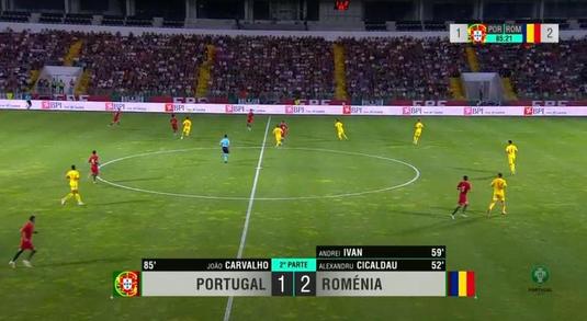Portugalia - România 1-2. Tricolorii mici câştigă dramatic, în nouă oameni. Radu apără un penalty la ultima fază