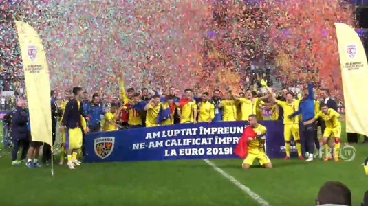 VIDEO | Jucătorii naţionalei U21 au început sărbătoarea direct pe teren. Cum s-a trăit calificarea la Euro 2019