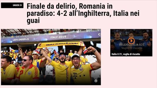 Italienii se tem de noi! Cum a reactionat marele Gazzetta dello Sport dupa "finalul DELIRANT" din Romania - Anglia