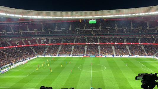 VIDEO Mai mult gol. Atmosferă frumoasă creată de români pe Wanda Metropolitano. Spaniolii nu s-au înghesuit la meci